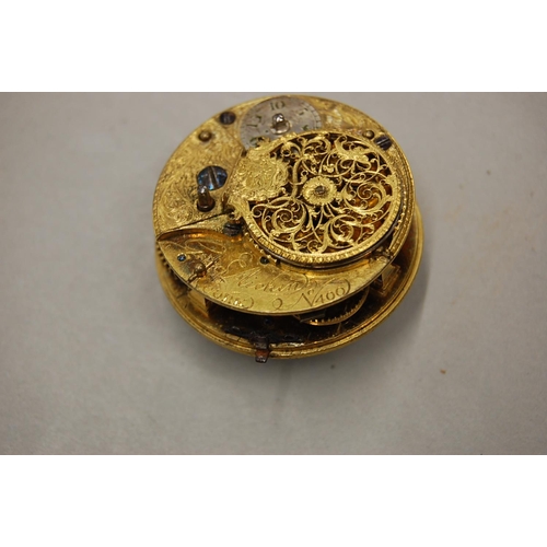 232 - The workings of a pair cased pocket watch George Aickins Cork No. 400