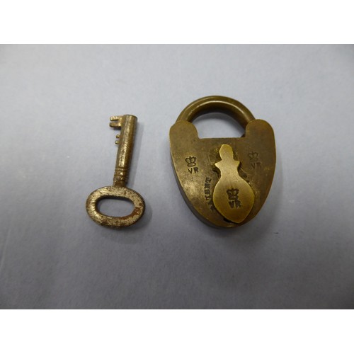 155 - Heart shaped Victorian padlock with key