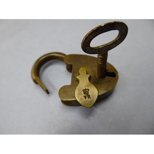 155 - Heart shaped Victorian padlock with key