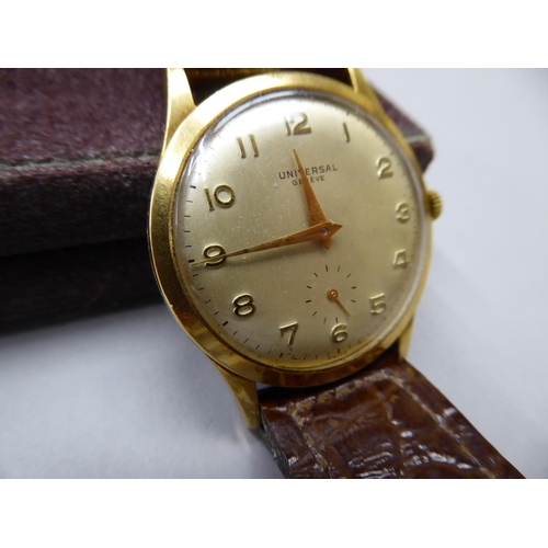 67 - Universal 18 ct gold Gent's wind up wrist watch