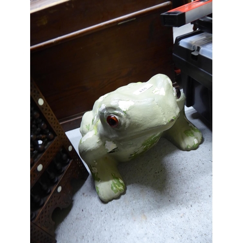 250 - Large heavy ornamental frog - height approx 1ft