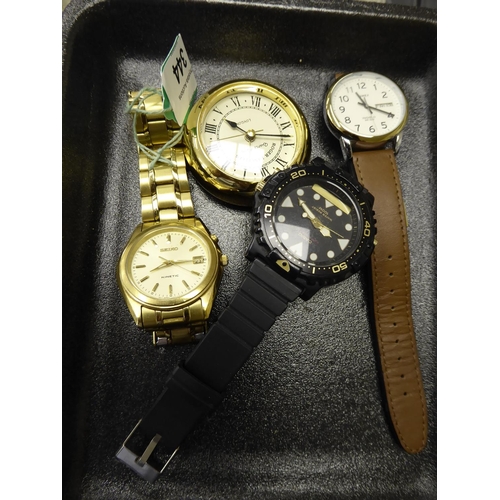 344 - A collection of Gent's wrist watches and a pocket watch