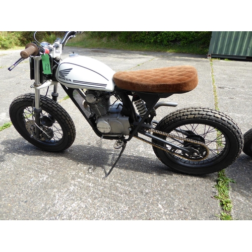 11 - Honda SL125
Street Tracker fitted with a XR150 engine UK log book Starts and runs