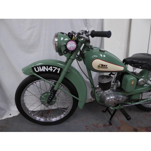 30 - UMN471
BSA Bantam D1
First Registered 12.4.1951
Low miles
125cc Rigid framed Older restoration