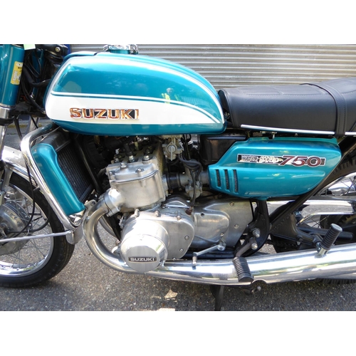 9 - Suzuki GT750J
First Registered 1972
Approx 9139 Miles
 American Import Imported by DK Motorcycle com... 