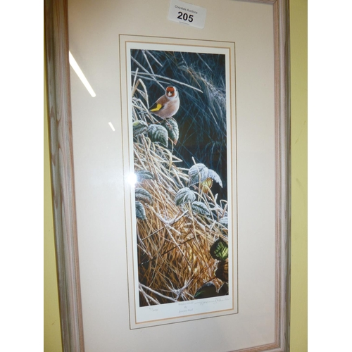 205 - Pair of Jeremy Paul signed prints - Winter Gold and Waterfall Wren