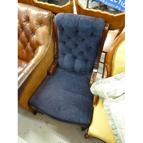 302 - Blue upholstered nursing chair