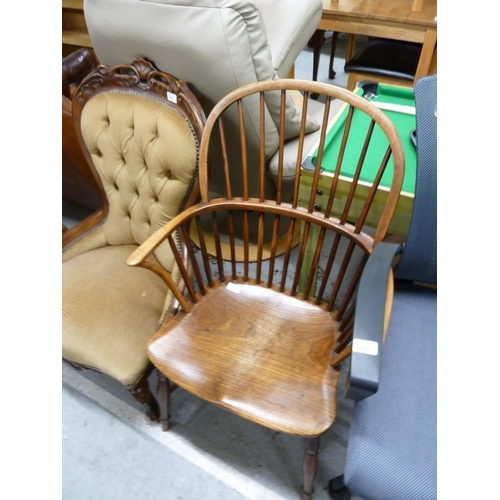 310 - Ash and oak? spindle back arm chair