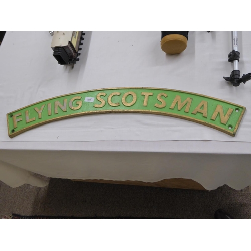 281 - A 'Flying Scotsman' cast iron locomotive name plate - length 35 ins approx.