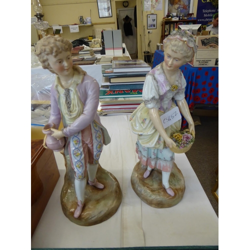 289 - Pair of 19th/20thC German porcelain figures - height 10ins approx