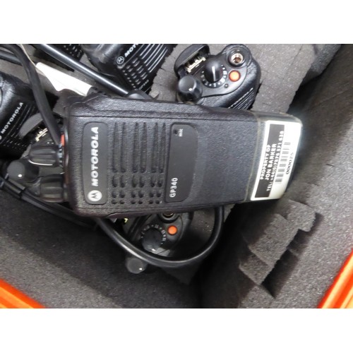 63 - Race Meet Marshalls set of Motorola walkie talkies with charger - cased