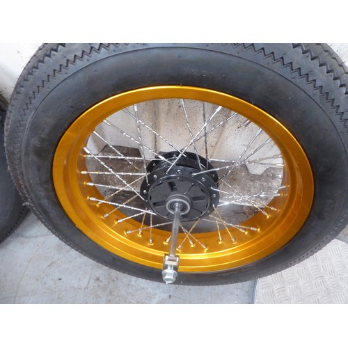 58 - Set of C90 wheels and forks together with a seat and exhaust