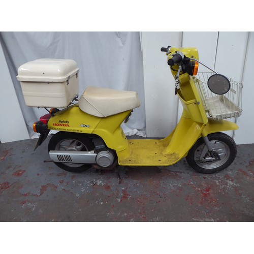 65 - Garage Find!
Yellow Honda NS50MSB melody moped 50cc
First Registered 14.04.1985
Petrol
Frame No. AB0... 