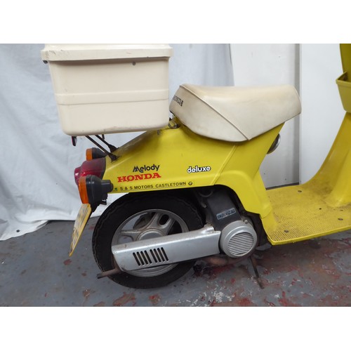 65 - Garage Find!
Yellow Honda NS50MSB melody moped 50cc
First Registered 14.04.1985
Petrol
Frame No. AB0... 