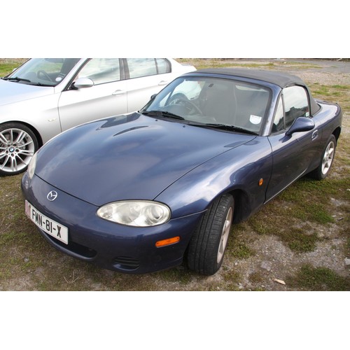 227 - FMN81X
Blue Mazda MX5 I Convertible 1598cc
First Registered 02.09.2002
Approx 121,923 miles
Manual P... 