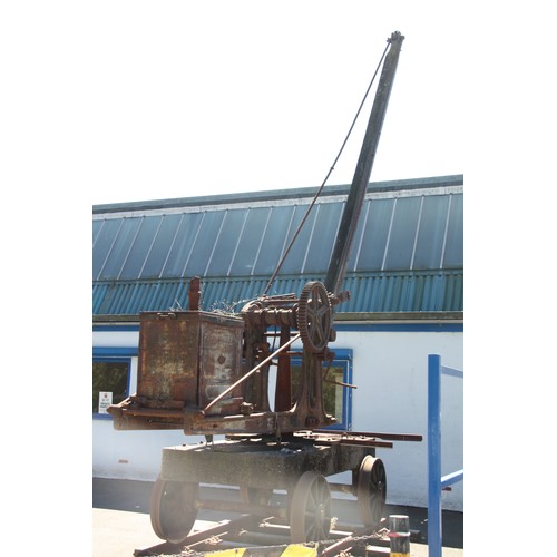 284 - Selig Sonnenthal & Co London 5ft gauge manually operated hand crank yard crane Circa 1884, currently... 