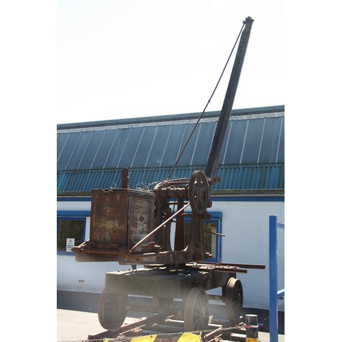 284 - Selig Sonnenthal & Co London 5ft gauge manually operated hand crank yard crane Circa 1884, currently... 