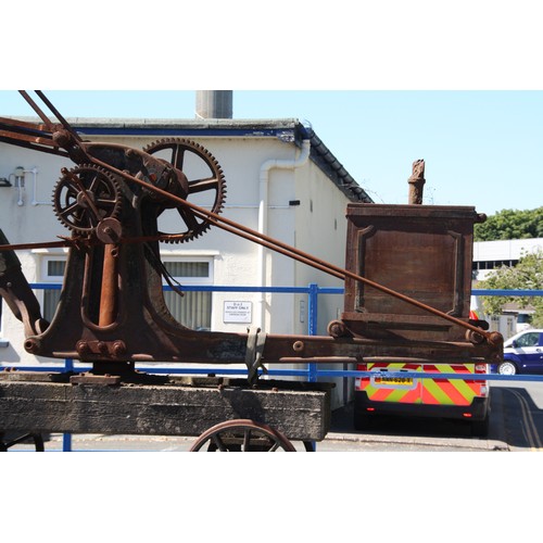 284 - Selig Sonnenthal & Co London 5ft gauge manually operated hand crank yard crane Circa 1884, currently... 