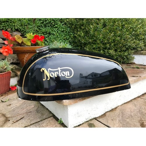 52 - Original Norton Commando 850 black petrol tank with with gold lettering and pinstripes. In good over... 