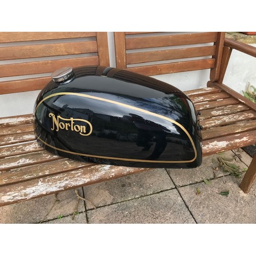 52 - Original Norton Commando 850 black petrol tank with with gold lettering and pinstripes. In good over... 