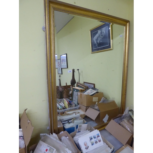 118 - Large rectangular bevelled edge glass mirror approx 53 x 42ins