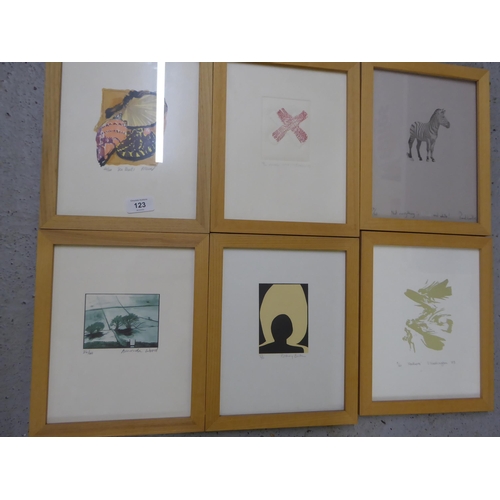 123 - Five small framed signed limited edition prints