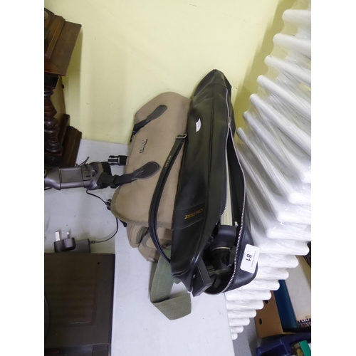 81 - Nikon camera bag, cased tripod etc