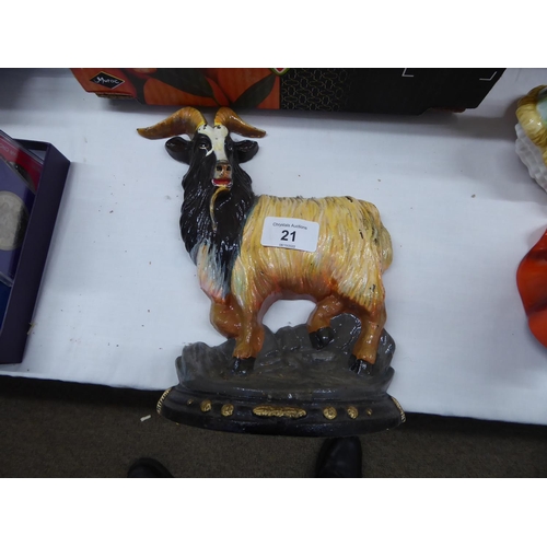 21 - A goat door stop