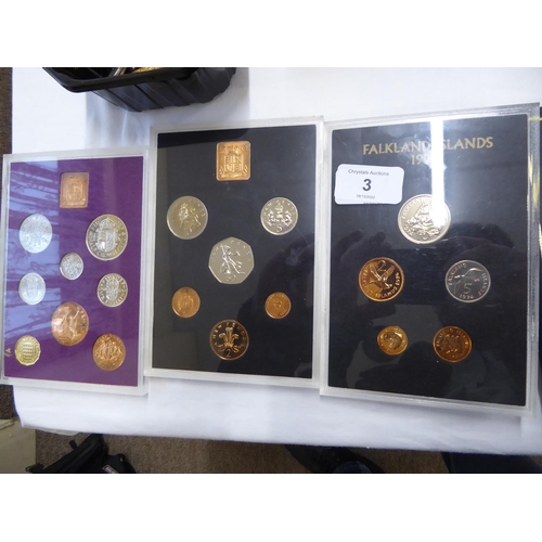 3 - Three cased proof UK and other proof coin sets