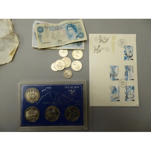 61 - Isle of Man coins, notes and stamps