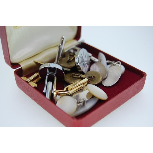 325 - A collection of Gentleman's cuff links some silver, MOP