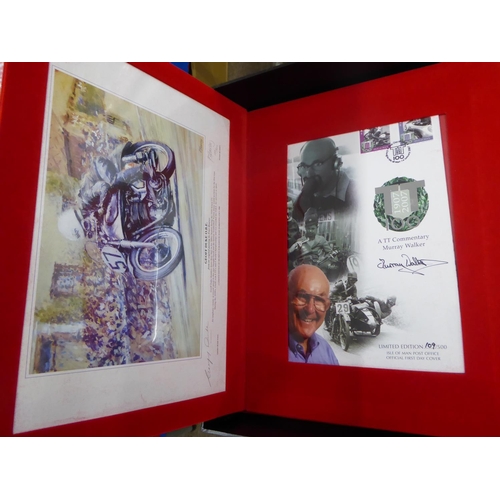 369 - A TT Centenary Collection Presentation Box with official crowns, post cards, CD's, book, L/E No. 109... 