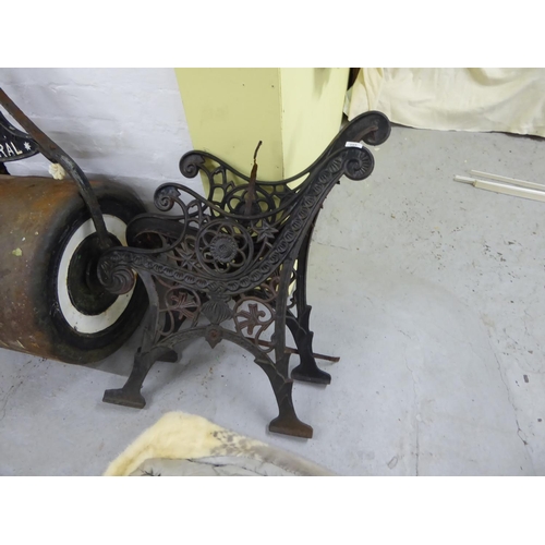 295 - Pair of cast metal bench ends