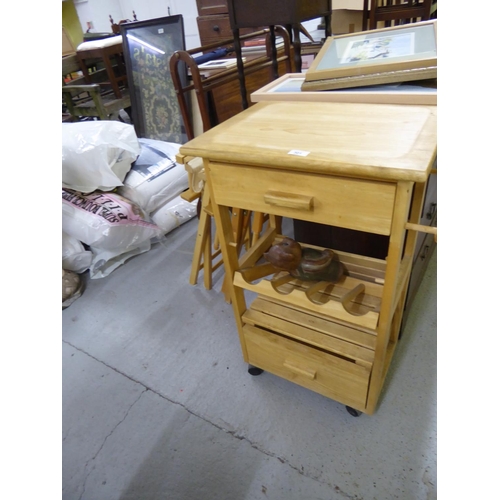 301 - Modern pine kitchen storage unit plus a pair of Director style chairs