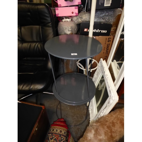 85 - Swivel office chair, coat stand, two mirrors and two small metal tables