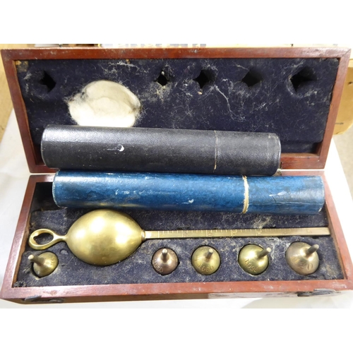 348 - An SACCHAROMETER (boxed) together with thermometers