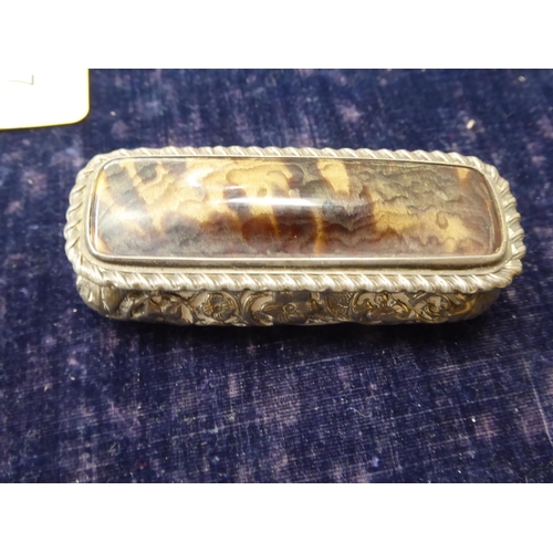 384 - A Victorian chased silver and tortoise shell snuff box - Birmingham 1876