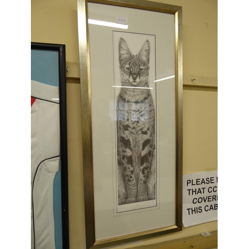 459 - A signed L/E print of a Serval