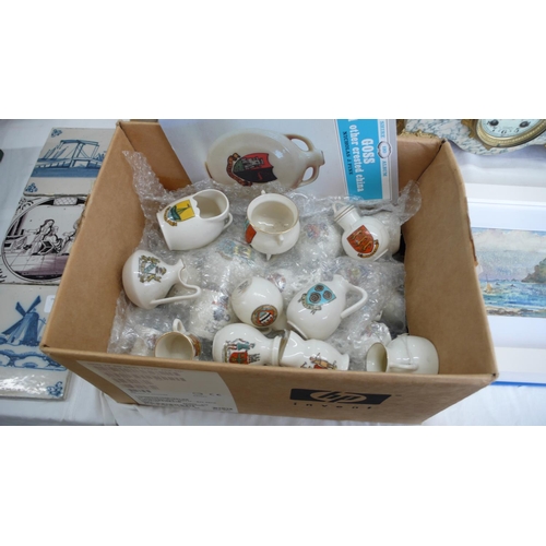 22 - A good box of Goss and Crested ware