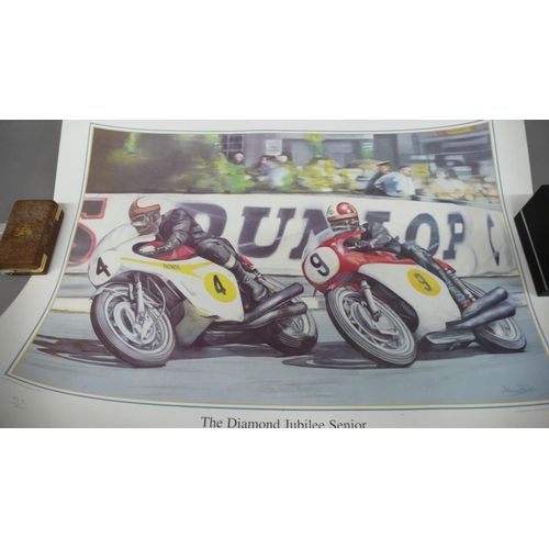 194 - Two signed prints by the Artist 1) Mike Hailwood and 2) Mike Hailwood and Agostini