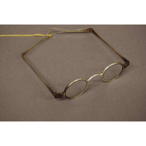 308 - Hallmarked silver Georgian wig spectacles