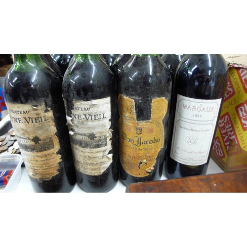 66 - Eleven bottles of Claret type vintage wines from 1972 to 2006