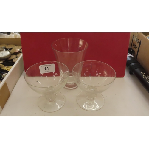 61 - Three Lalique France glasses signed to base