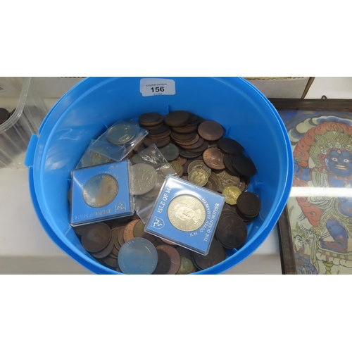 156 - Tub of copper coins and crowns