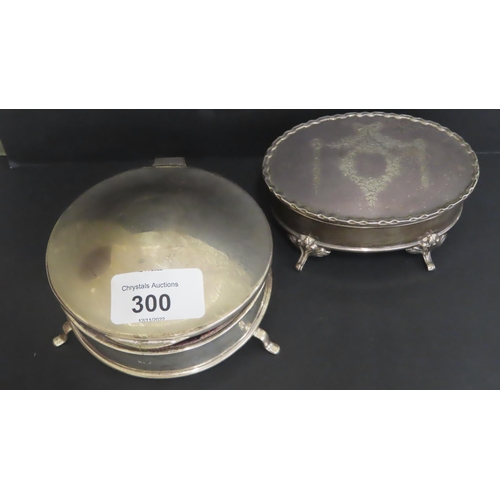 300 - Two silver ring boxes