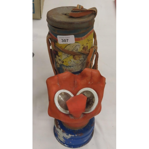 307 - A WW2 Disney child's gas mask held in a tin (Rare)