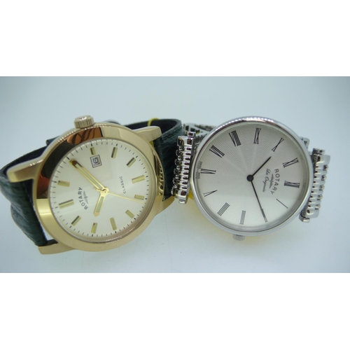 24 - Two Gent's Rotary wrist watches stainless steel and gold plated Classic