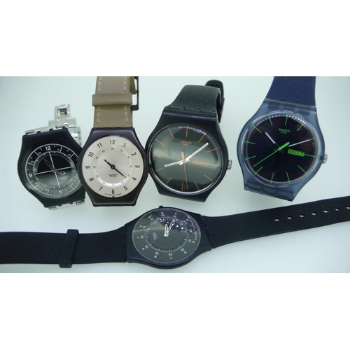 25 - Five Gentleman's Swatch watches