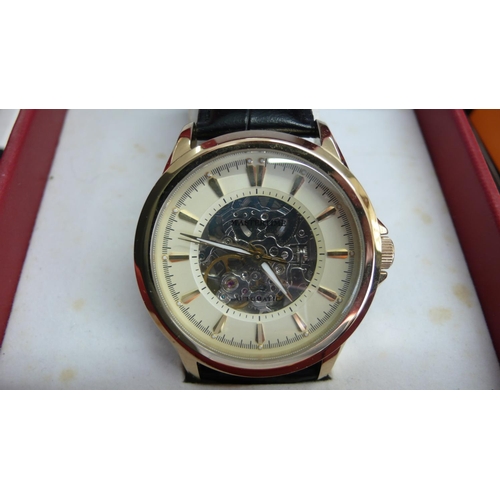 36 - A Master Time automatic Gent's wrist watch with skeleton movement