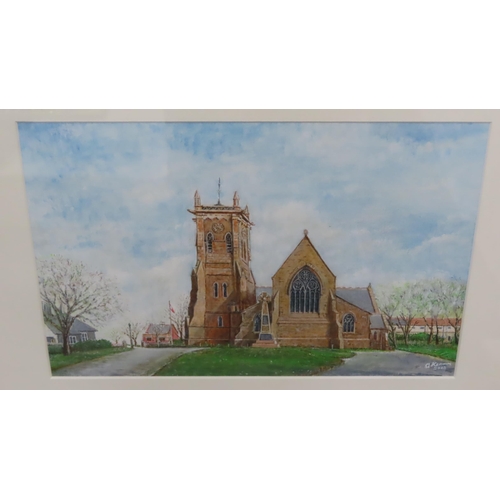 268 - 21st century Manx school Peel church Oil on board Indistinctly signed 8